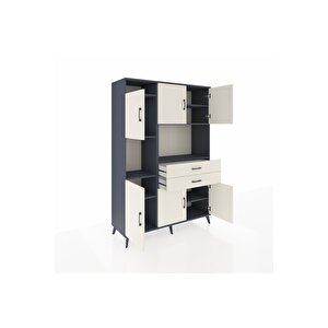 Hyperion Gardrop 8 Raflı 2 Çekmeceli 6 Kapaklı 132x44x195 Antrasit-aytaşı