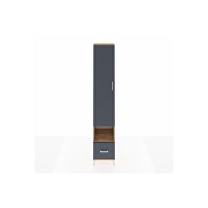 Hyperion Dolap 4 Raflı Tek Çekmeceli Tek Askılı 44x44x243 Çam-antrasit