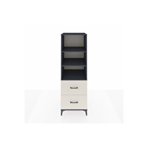 Kronos Dolap 3 Raflı 2 Çekmeceli 60x59x182 Antrasit-aytaşı