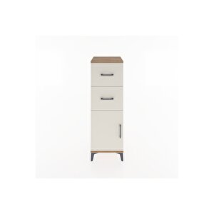 Hyperion Dolap Tek Raflı 2 Çekmeceli Tek Kapaklı 44x44x134 Çam-aytaşı