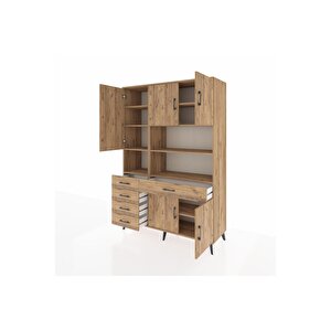 Hyperion Gardrop 9 Raflı 5 Çekmeceli 5 Kapaklı 132x44x195 Çam-çam