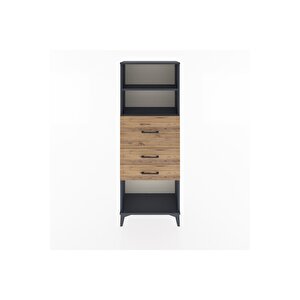 Arges Dolap 2 Raflı 3 Çekmeceli 60x30x163 Antrasit-çam