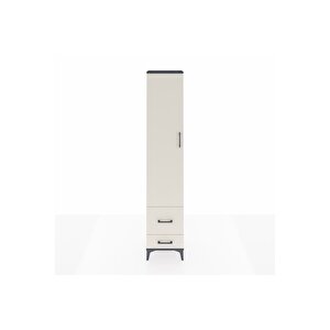 Arges Dolap 2 Raflı 2 Çekmeceli Tek Askılı 44x30x221 Antrasit-aytaşı