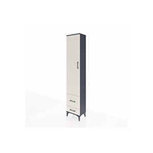 Arges Dolap 2 Raflı 2 Çekmeceli Tek Askılı 44x30x221 Antrasit-aytaşı