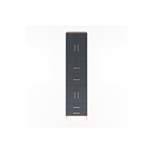 Hyperion Dolap 3 Raflı 4 Çekmeceli 4 Kapaklı 60x44x243 Çam-antrasit