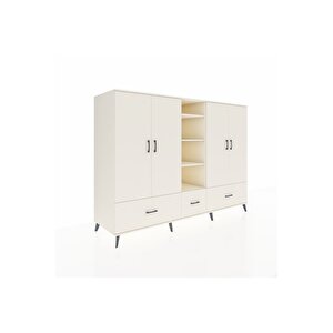 Kronos Dolap 12 Raflı 3 Çekmeceli 4 Kapaklı 220x59x163 Aytaşı-aytaşı