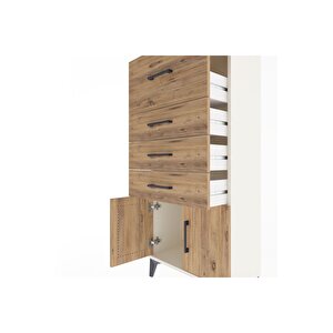 Arges Dolap 4 Çekmeceli 2 Kapaklı 60x30x134 Aytaşı-çam