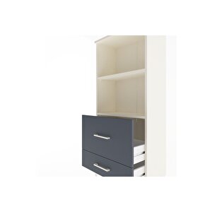 Arges Dolap 2 Raflı 2 Çekmeceli 60x30x134 Aytaşı-antrasit