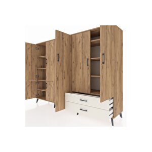 Hyperion Dolap 12 Raflı 2 Çekmeceli 7 Kapaklı 220x44x163 Çam-çam/aytaşı