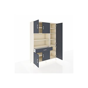 Hyperion Gardrop 10 Raflı Tek Çekmeceli 6 Kapaklı 132x44x195 Aytaşı-antrasit