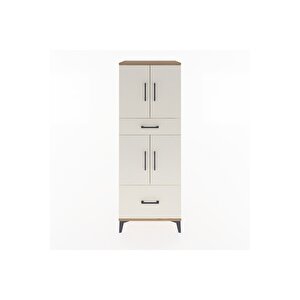Hyperion Dolap 2 Raflı 2 Çekmeceli 4 Kapaklı 60x44x163 Çam-aytaşı