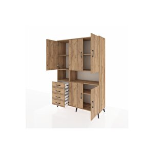 Hyperion Gardrop 7 Raflı 4 Çekmeceli 5 Kapaklı 132x44x195 Çam-çam