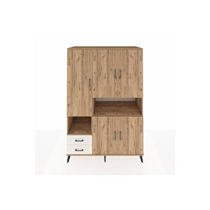 Kronos Dolap 10 Raflı 2 Çekmeceli 5 Kapaklı 132x59x195 Çam-çam/aytaşı