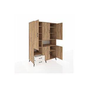 Kronos Dolap 10 Raflı 2 Çekmeceli 5 Kapaklı 132x59x195 Çam-çam/aytaşı