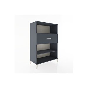 Hyperion Dolap 2 Raflı Tek Çekmeceli 88x44x134 Antrasit-antrasit