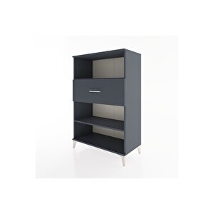 Hyperion Dolap 2 Raflı Tek Çekmeceli 88x44x134 Antrasit-antrasit