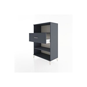 Hyperion Dolap 2 Raflı Tek Çekmeceli 88x44x134 Antrasit-antrasit