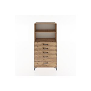 Hyperion Dolap 2 Raflı 5 Çekmeceli 88x44x182 Çam-çam
