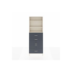 Arges Dolap 4 Raflı 3 Çekmeceli 2 Kapaklı 88x30x243 Aytaşı-antrasit