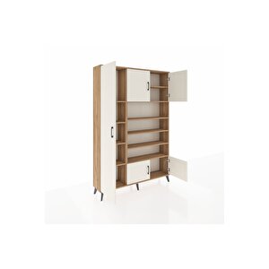 Arges Dolap 10 Raflı 5 Kapaklı 132x30x195 Çam-aytaşı/çam