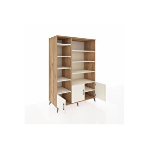Kronos Dolap 10 Raflı 3 Kapaklı 132x59x195 Çam-aytaşı/aytaşı