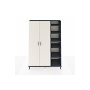 Hyperion Gardrop 7 Raflı 2 Kapaklı Tek Askılı 132x44x195 Antrasit-aytaşı