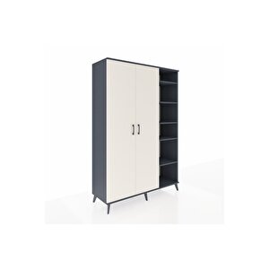 Hyperion Gardrop 7 Raflı 2 Kapaklı Tek Askılı 132x44x195 Antrasit-aytaşı