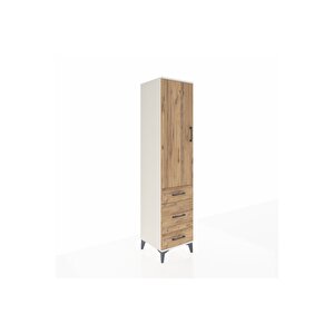 Hyperion Dolap 4 Raflı 3 Çekmeceli Tek Kapaklı 44x44x195 Aytaşı-çam