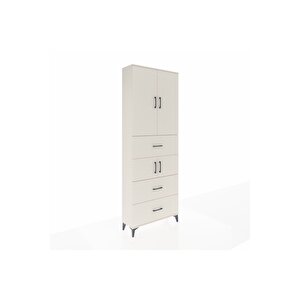 Arges Dolap 4 Raflı 3 Çekmeceli 4 Kapaklı 88x30x243 Aytaşı-aytaşı