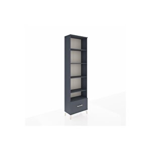 Arges Dolap 5 Raflı Tek Çekmeceli 60x30x221 Antrasit-antrasit