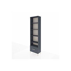 Arges Dolap 5 Raflı Tek Çekmeceli 60x30x221 Antrasit-antrasit