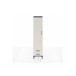 Hyperion Dolap 2 Raflı 2 Çekmeceli Tek Askılı 44x44x195 Antrasit-aytaşı