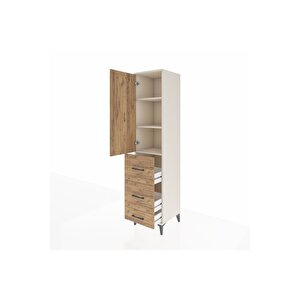 Hyperion Dolap 3 Raflı 3 Çekmeceli Tek Kapaklı 44x44x195 Aytaşı-çam