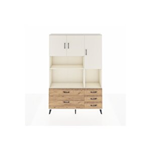 Arges Dolap 8 Raflı 5 Çekmeceli 3 Kapaklı 132x30x195 Aytaşı-aytaşı/çam