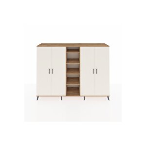 Hyperion Dolap 12 Raflı 4 Kapaklı 220x44x163 Çam-aytaşı/çam