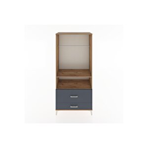 Hyperion Dolap 2 Raflı 2 Çekmeceli Tek Askılı 88x44x195 Çam-antrasit
