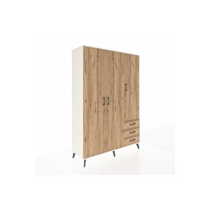 Hyperion Gardrop 6 Raflı 3 Çekmeceli Tek Askılı 132x44x195 Aytaşı-çam