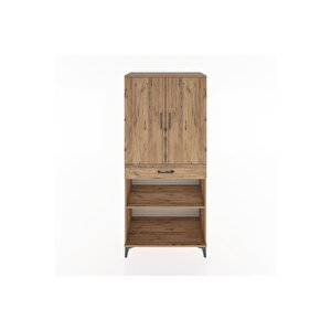 Hyperion Dolap 4 Raflı Tek Çekmeceli 2 Kapaklı 88x44x195 Çam-çam