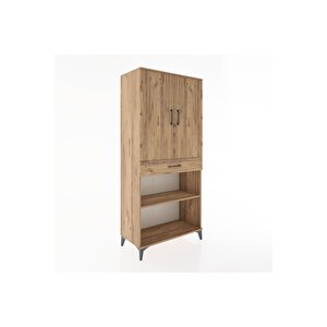 Hyperion Dolap 4 Raflı Tek Çekmeceli 2 Kapaklı 88x44x195 Çam-çam