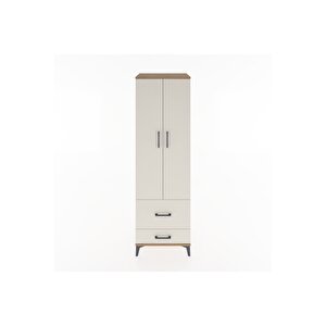 Hyperion Dolap 2 Raflı 2 Çekmeceli Tek Askılı 60x44x195 Çam-aytaşı