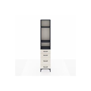 Arges Dolap 3 Raflı 4 Çekmeceli 44x30x221 Antrasit-aytaşı