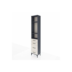 Arges Dolap 3 Raflı 4 Çekmeceli 44x30x221 Antrasit-aytaşı