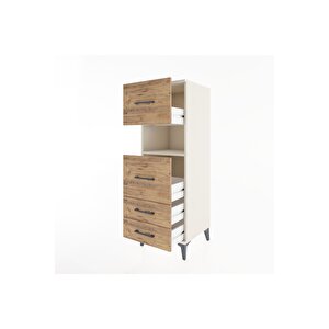 Hyperion Dolap Tek Raflı 4 Çekmeceli 44x44x134 Aytaşı-çam