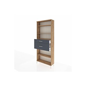 Arges Dolap 4 Raflı 2 Çekmeceli 88x30x221 Çam-antrasit