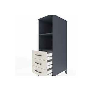 Kronos Dolap 2 Raflı 3 Çekmeceli 44x59x134 Antrasit-aytaşı