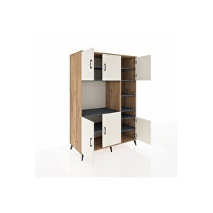 Kronos Dolap 10 Raflı 6 Kapaklı 132x59x195 Çam-aytaşı/antrasit