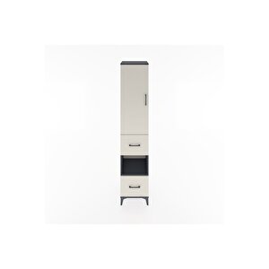 Hyperion Dolap 3 Raflı 2 Çekmeceli Tek Askılı 44x44x221 Antrasit-aytaşı