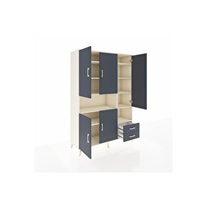 Hyperion Gardrop 10 Raflı 2 Çekmeceli 5 Kapaklı 132x44x195 Aytaşı-antrasit