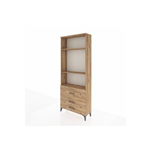 Arges Dolap 3 Raflı 3 Çekmeceli 88x30x221 Çam-çam