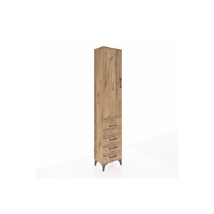 Arges Dolap 3 Raflı 4 Çekmeceli Tek Kapaklı 44x30x221 Çam-çam